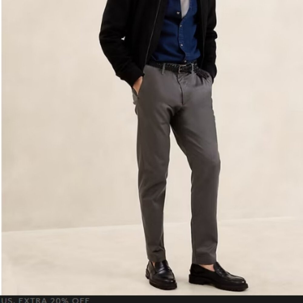 Mens Dress Pants - 28W 32L | Flint grey-5 Pair Banana Republic